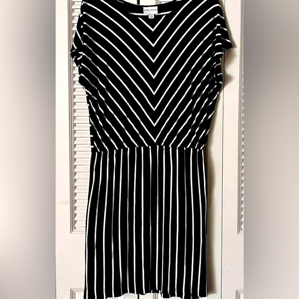 Striped mid length dress